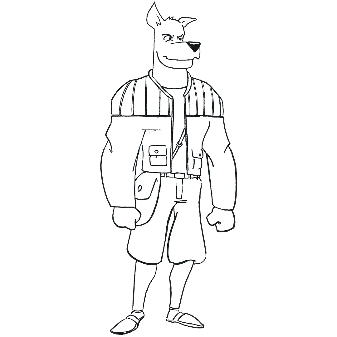 Wire Jones, standing ready for action.